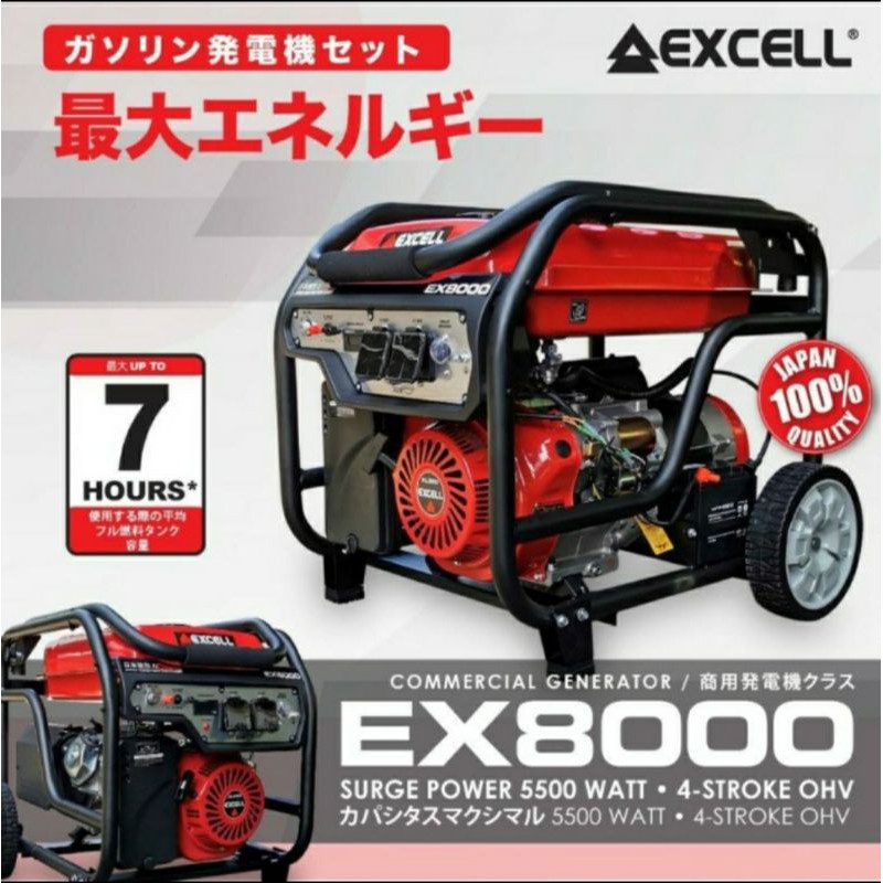 Genset EXCEL Honda 4 Tak EX8000 Max 5500 Watt