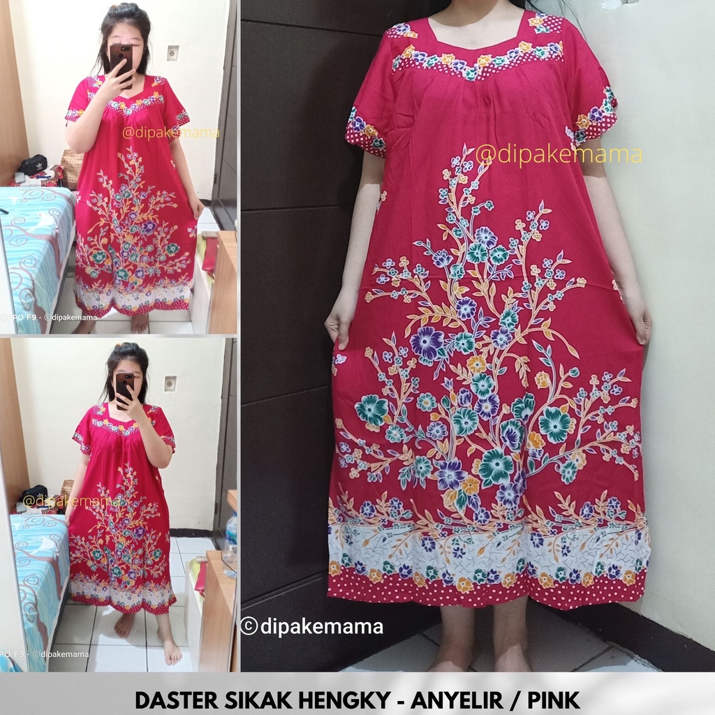 Daster Hengky Sikak ANYELIR TERBARU SEPATU BINTANG roda Baju Tidur Daster Batik Murah Harga Pabrik DASTER WANITA TERLARIS-ANYELIR-Pink