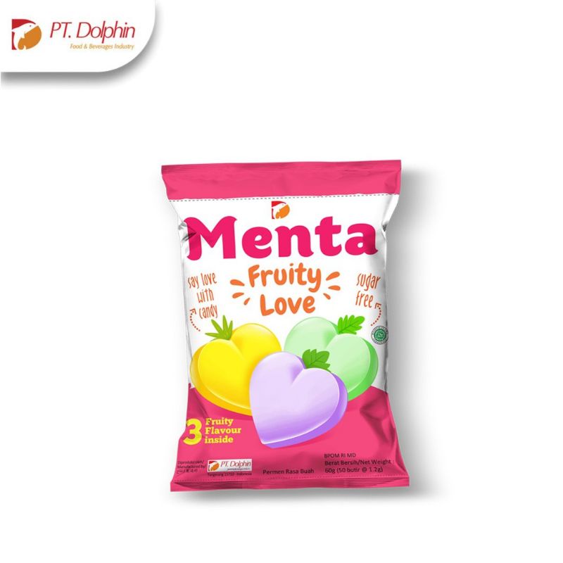 menta bag Fruity love candy permen menta sugar free 60 gram