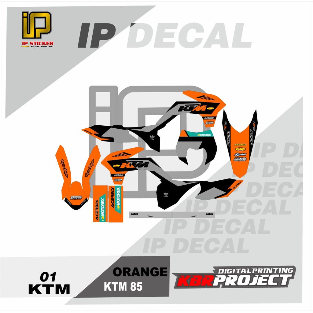 DECAL KTM 85 STICKER VARIASI MOTIF GRAFIS DECAL MOTOR KTM 85 01 CUSTOM BEBAS BISA