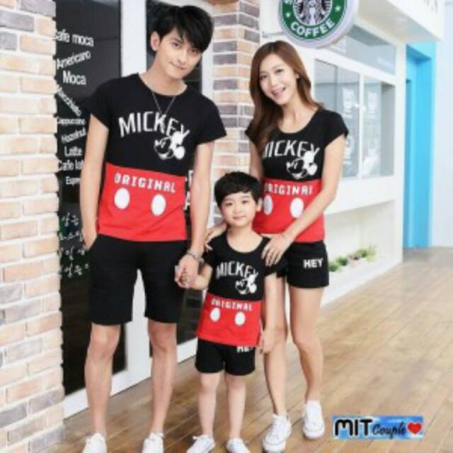 Baju keluarga mickey mouse lengan pendek - kaos family mickey original