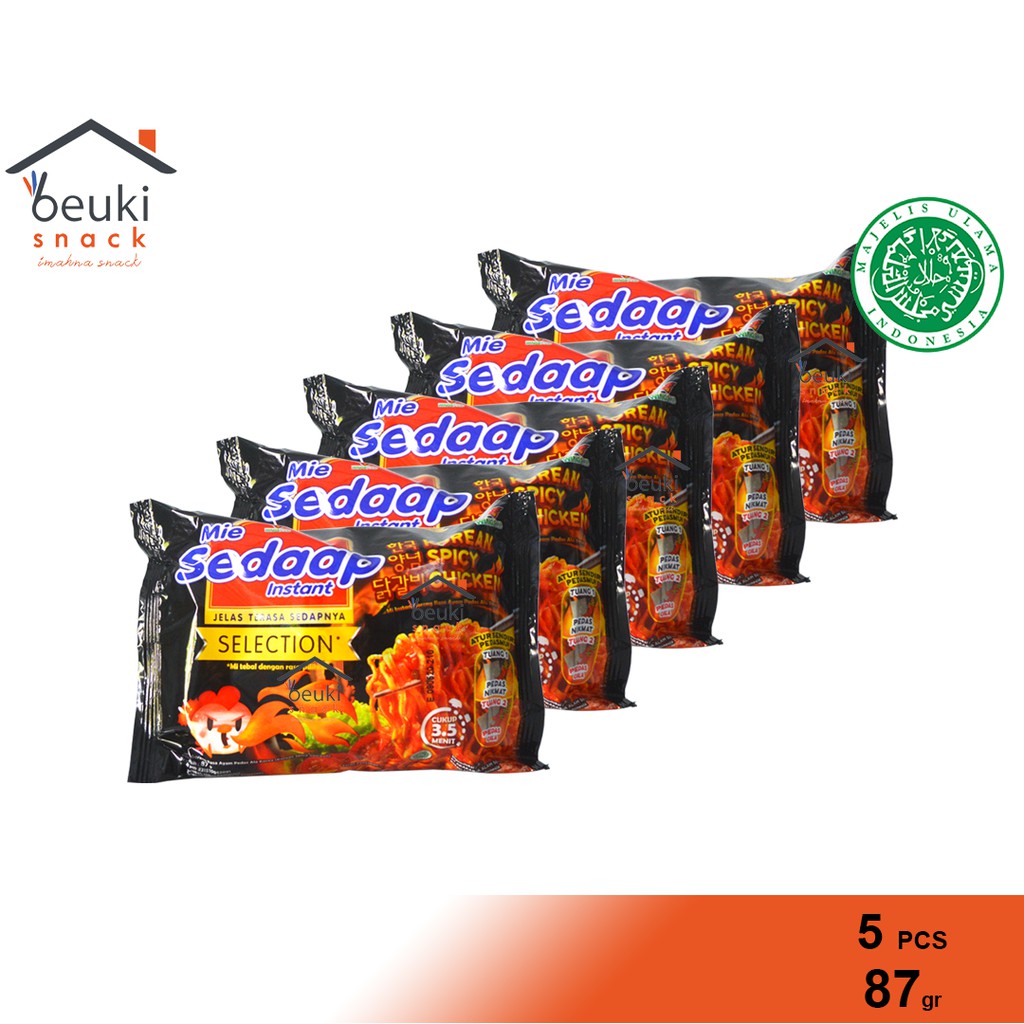 5PCS Mie Sedap Korean Spicy Chicken Mie Instan Goreng Sedaap Pedas Ala