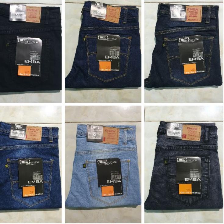 [SDJ.01Jl22ᴼ] (PUSAT GROSIR CELANA JEANS EMBA INDONESIA) Celana Jeans denim Pria/Cowok Branded Emba 