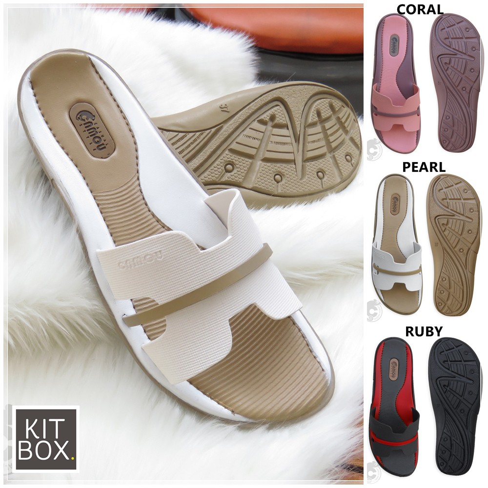 CAMOU Lilou Sandal  Selop Slide Wanita Busa  Karet Anti 