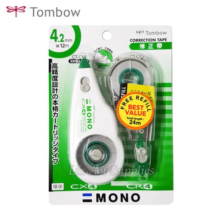 

Refill Tipex Tombow - Correction Tape - Tipex Kenko Tombow Mono Correction Tape 4.2Mm X 12M + Free