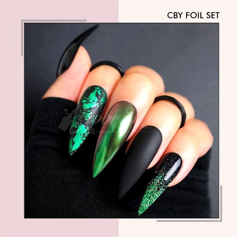 CBY Foil set nail transfer foil sticker warna metalic