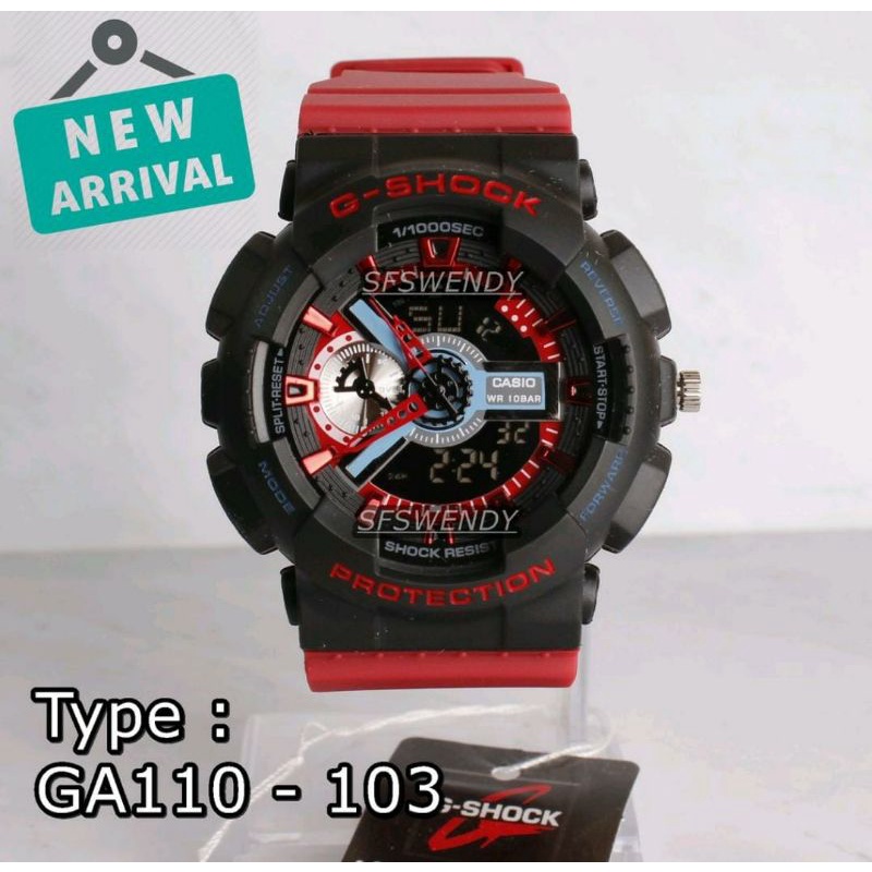 Jam Tangan Ga110 Jam Tangan Dualtime Jam Tangan Rubber Anti Air Jam Tangan Pria