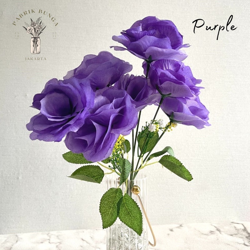 ✅COD (7 Tangkai) Bunga Mawar Rose Import Plastik / Bunga Mawar Artificial / Artificial Import Premiu