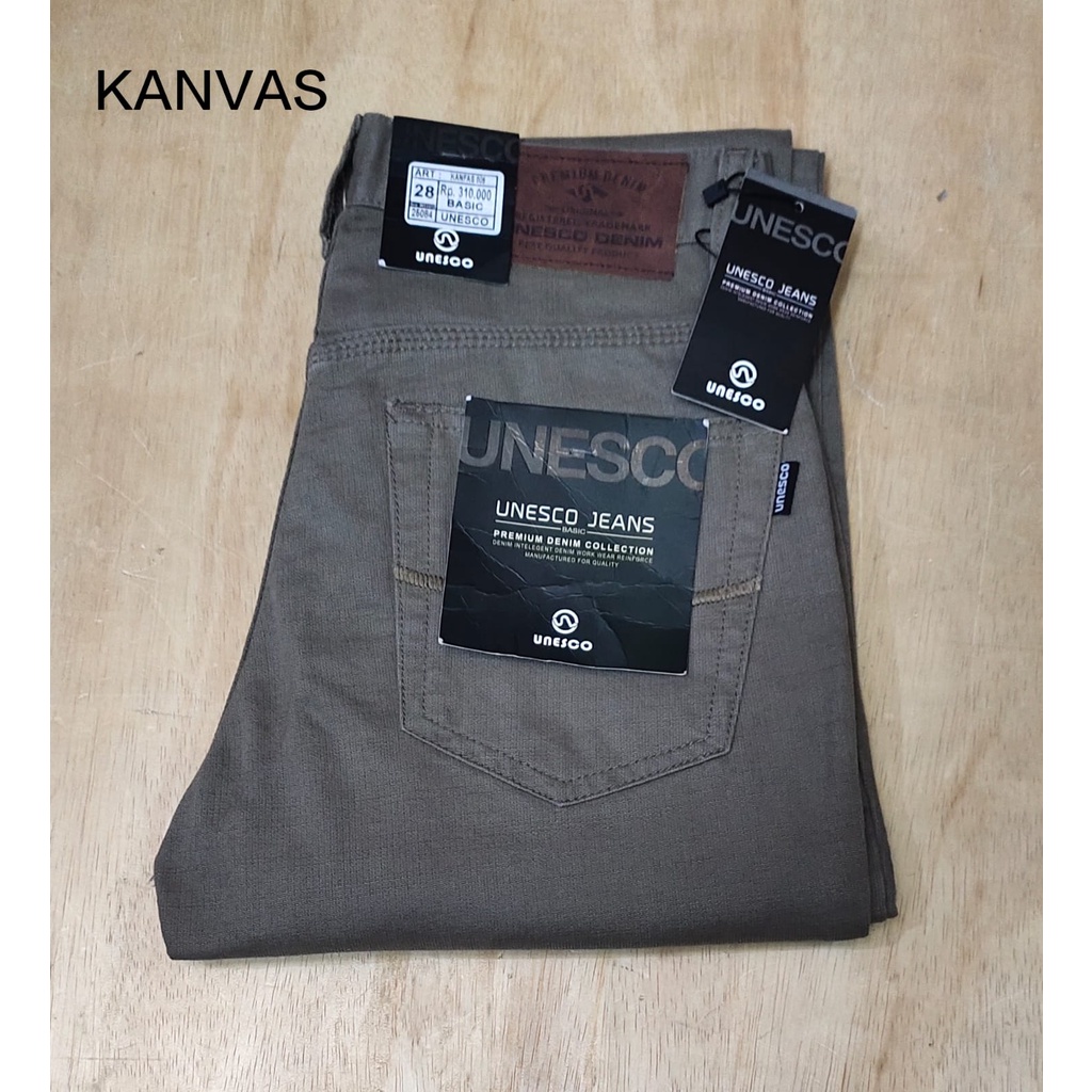 Celana Panjang Kanvas Pria Original Unesco 063 / Celana Pria Kanvas Original(CARDINAL)