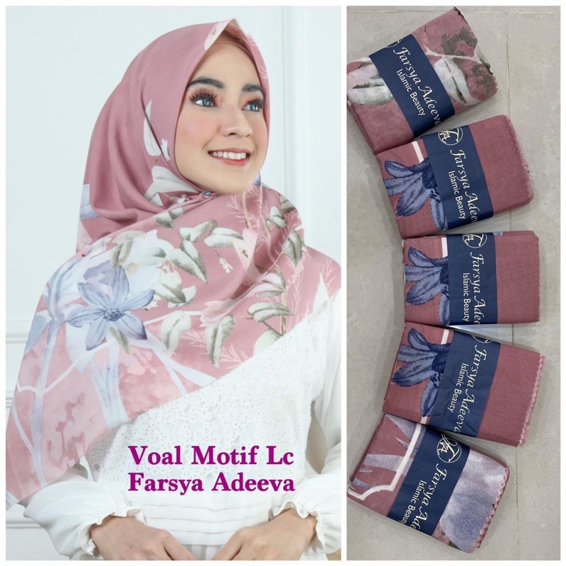 Part 2 hijab jilbab SEGIEMPAT DEKA Motif Voal premium by KAYLA (BEBAS PILIH MOTIF)-3