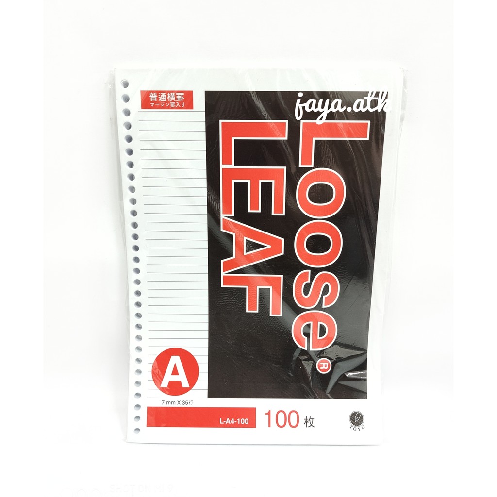 KERTAS BINDER NOTE LOOSE LEAF A4 100 GARIS 30 LUBANG TOYO KERTAS LOOSE LEAF A4 100 GARIS