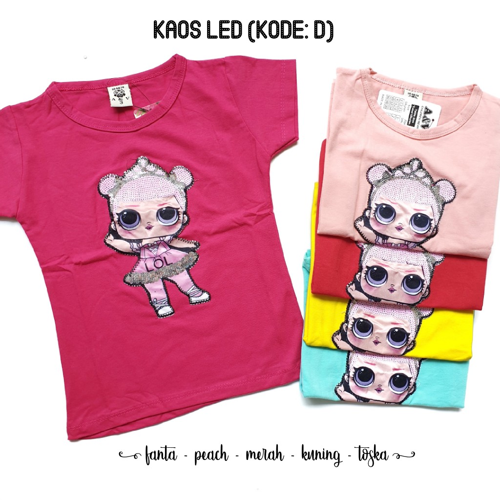 Kaos LED Anak motif LOL sz 10-20 (motif D)