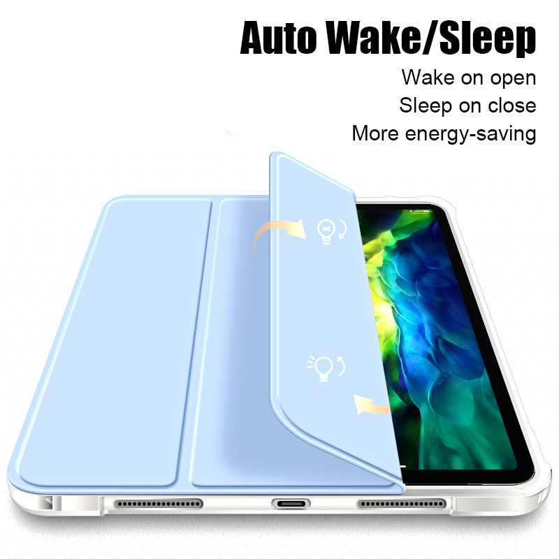 Case Transparan Dengan Slot Pensil Untuk iPad9 10.2 2021 10.5 10.9 Pro11 Air 2 1 4 2020 3 2019