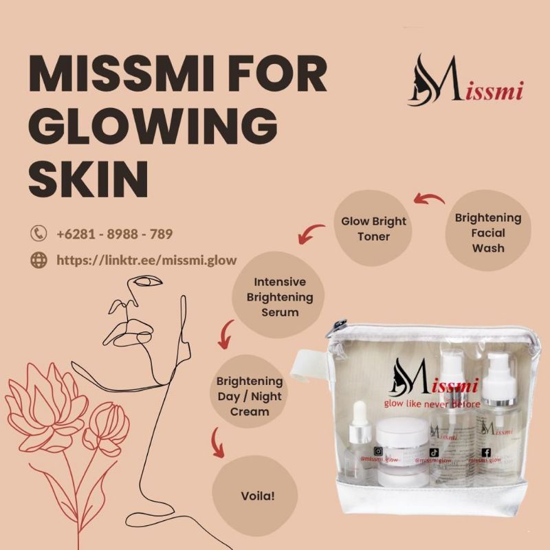 Missmi Brightening paket skincare with DNA Salmon5 in 1 bpom