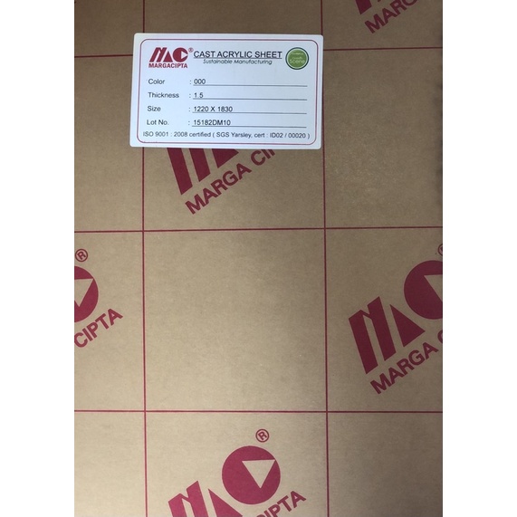 

Acrylic Sheet / Akrilik Lembaran Bening - tebal 1,5mm