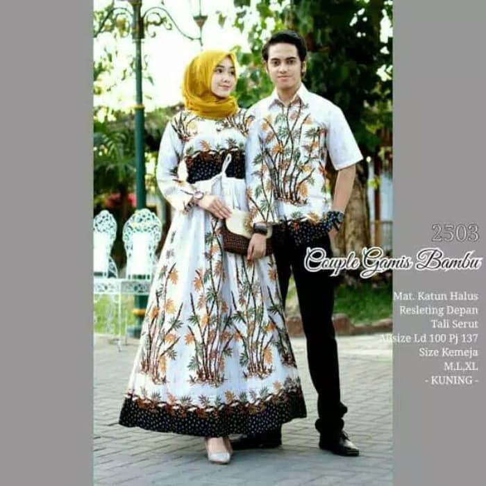 Sangat Laku Gamis Batik Pria Wanita Muslim Juba Kemeja Cewek Cowok Couple Muslimah