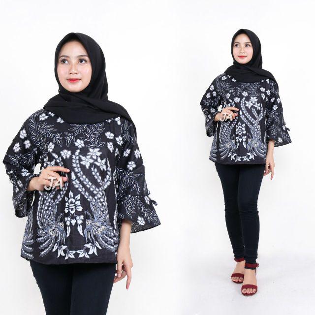 Maura Couple - Sania Ruffle Batik Couple Ori Ndoro Jowi DNT Garansi Termurah Shopee MERA-BLOUSE mpret putih