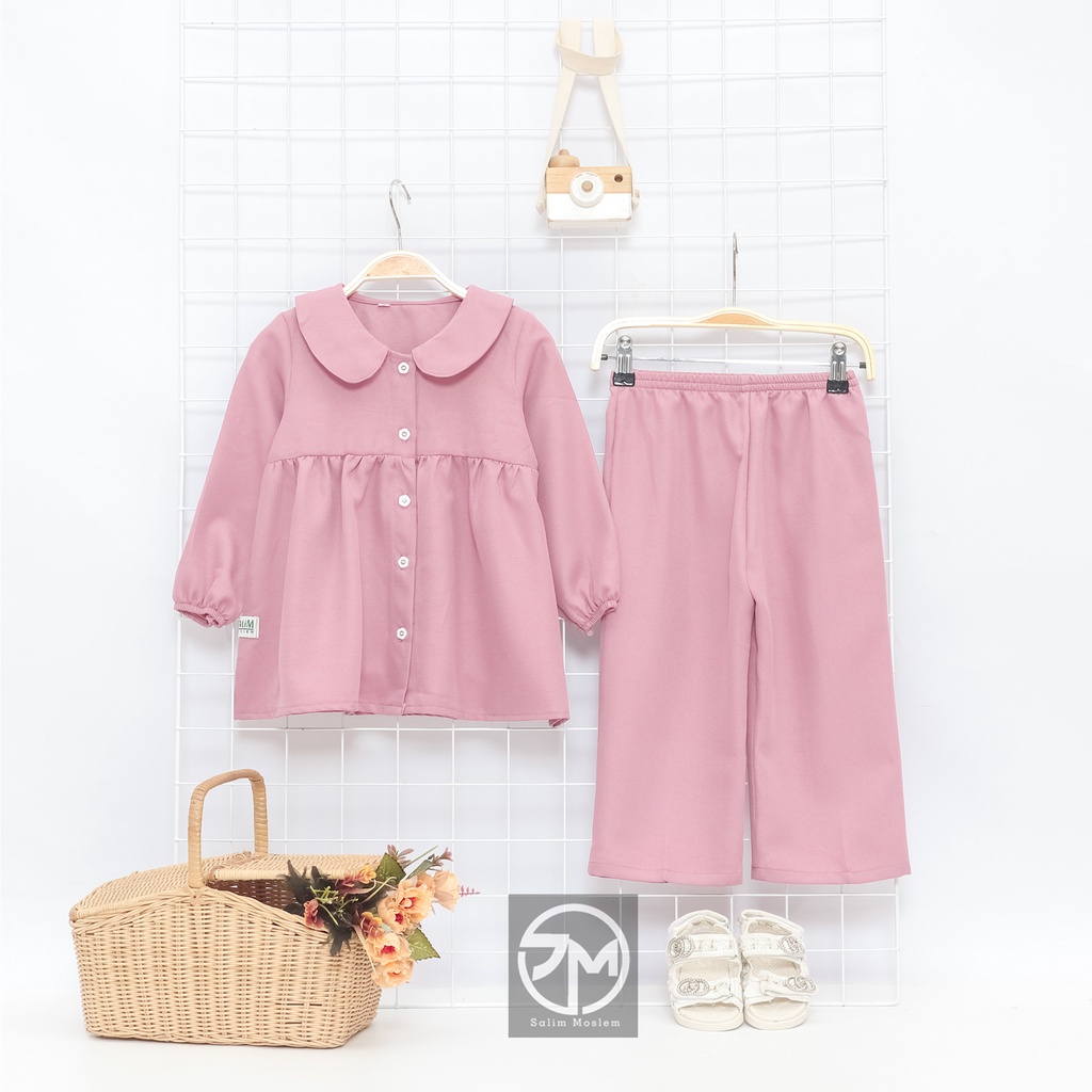 Salim Moslem - Oneset Anak | One Set Anak Perempuan | Setcel Anak Perempuan | Tunik anak perempuan kain shakila 1-12 th POLOS