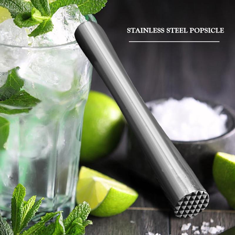 Muddler Stainless Steel Mudler Tumbukan Mint Leaf Muddler Cocktail Penumbuk Buah Mojito Gerusan Buah Es Crusher