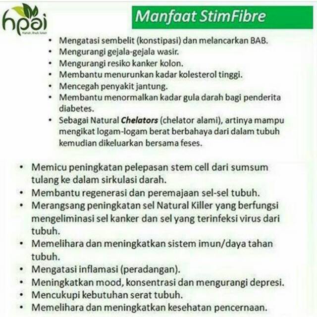 Stimfibre Hni Hpai Detok Detox Colon Cleansing Stemcell Diet Sehat Alami Tanpa Efek Samping Shopee Indonesia