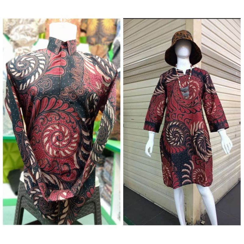 Couple Batik Printing Merah Qistina