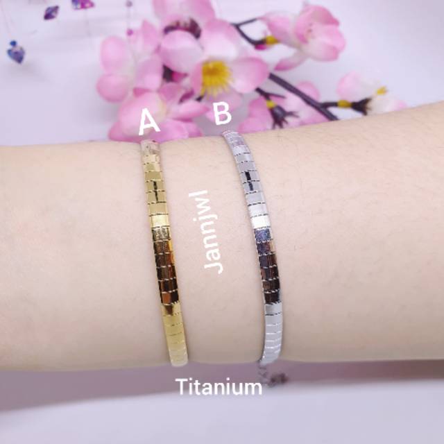 Gelang titanium model polos anti karat selamanya G-49