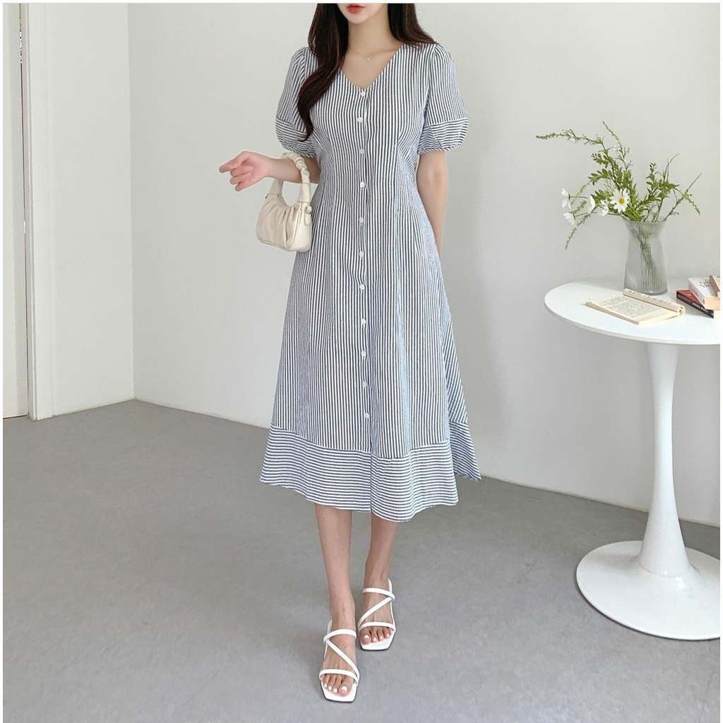 FWG - DRESS FAILA / LONGDRESS CASUAL / DRESS SALUR / BAJU DRES WANITA KOREA / DRESS WANITA / DRESS