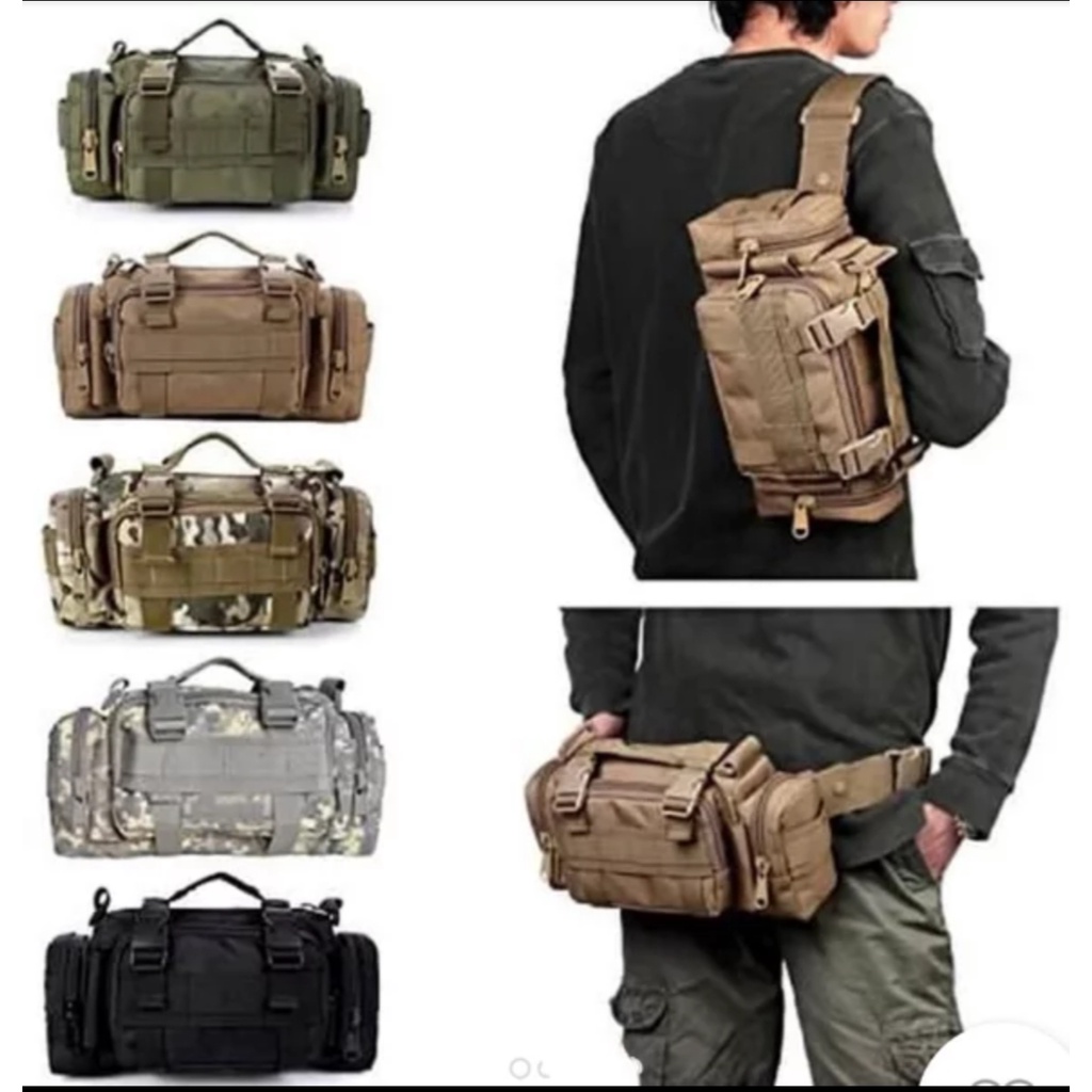 TAS SLEMPANG TACTICAL BAG tas militer sepeda army loreng tan black hitam tas samping selempgn tali s