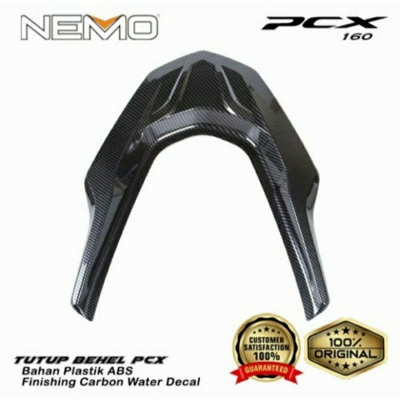 COVER TUTUP BEHEL HONDA NEW PCX 160 2021 2022 HITAM CARBON ORIGINAL NEMO