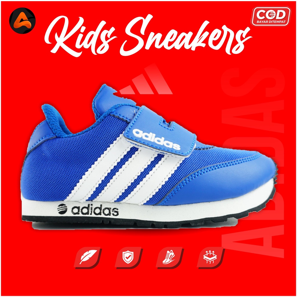 Sepatu Anak Laki Laki Cowo Cowok Perempuan Cewe Cewek Sneakers Sport Usia 1-10 Tahun - Adidas 009