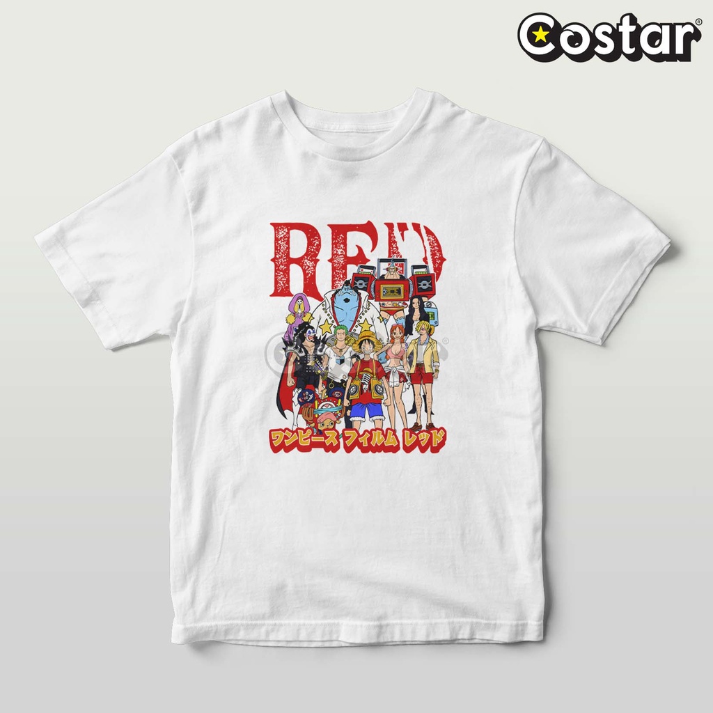 Kaos One Piece Red All Caracter