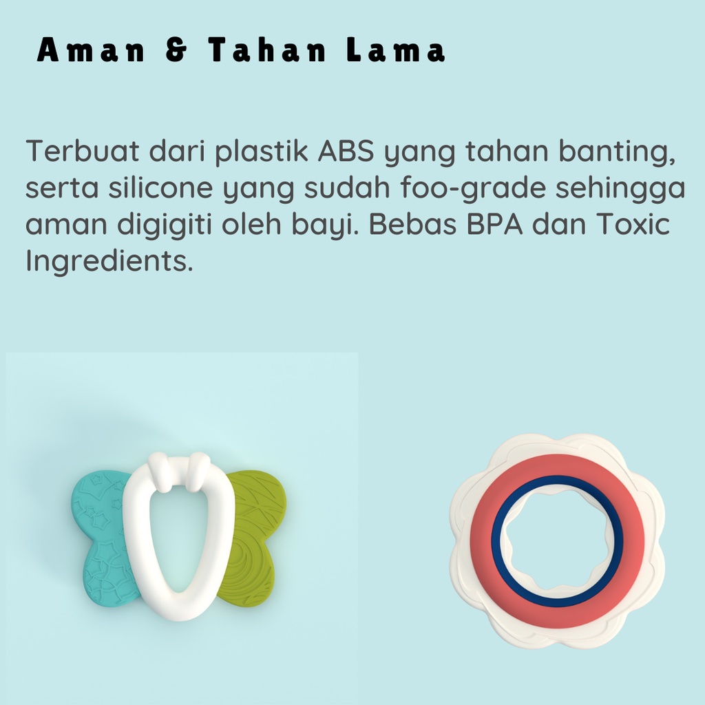 Alilo Baby Rattle Theether C1-10 Per PCS/ Mainan Rattle Bayi / Teether Bayi / Gigitan Bayi / BPA Free / Newborn Gift