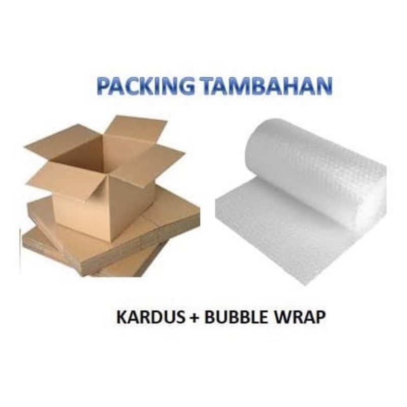 

Packing kardus & bubble wrap bungkus extra paket aman