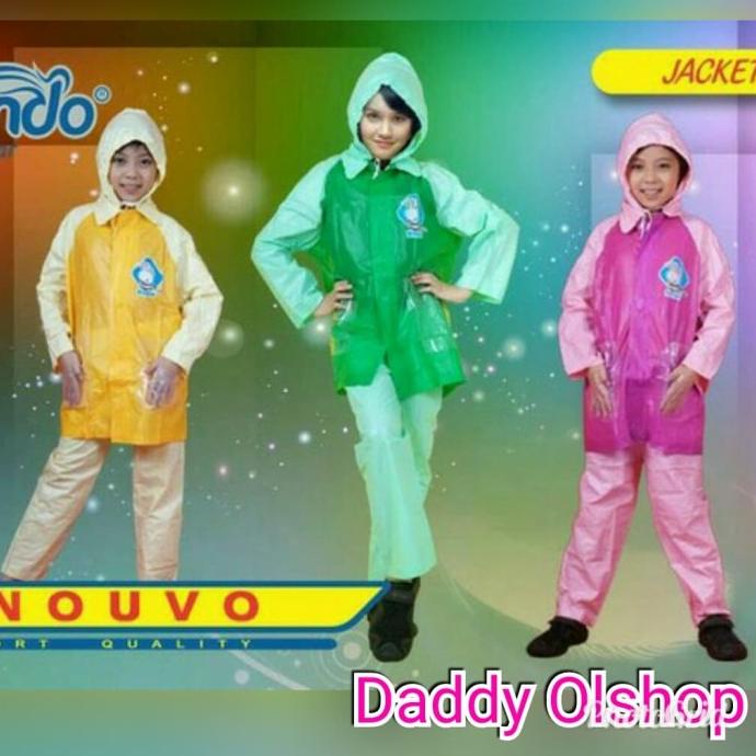 jas hujan anak setelan baju celana/jas hujan anak nouvo