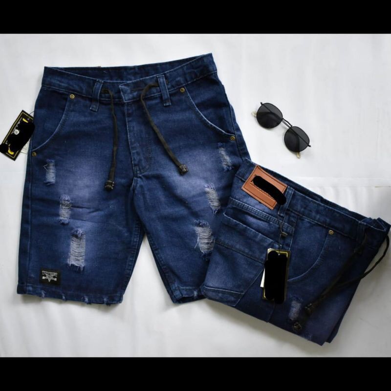 [Bisa COD] Celana Jeans Pendek Sobek Pria Wisker Jeans Pendek Ripped Robek Pria Premium Distro