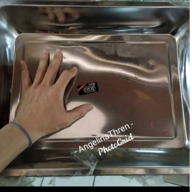 Nampan Stainless Steel 40X30X7CM / Kotak prasmanan tinggi