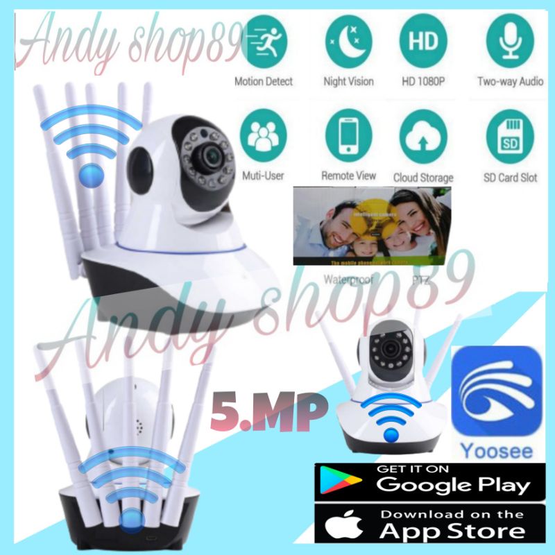 NEW IP CAMERA WIRELEERS Auto traking YOSEE 5ANTENA Terbaru Full HD 5MP DIJAMIN BAGUS BOS