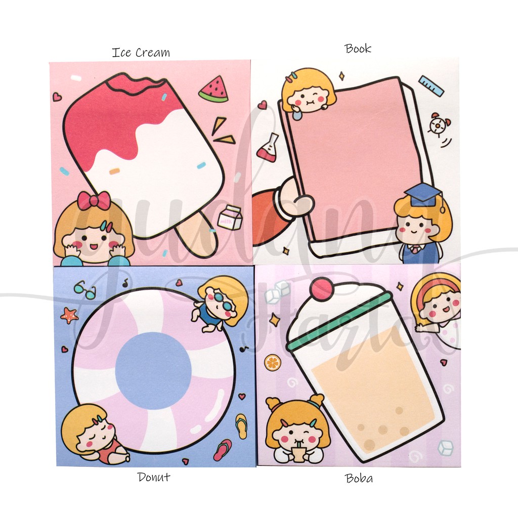 Sticky Notes Red Cheek Girl ISI 80 Notes Cewek Pipi Merah DIY Scrapbook GH 301101