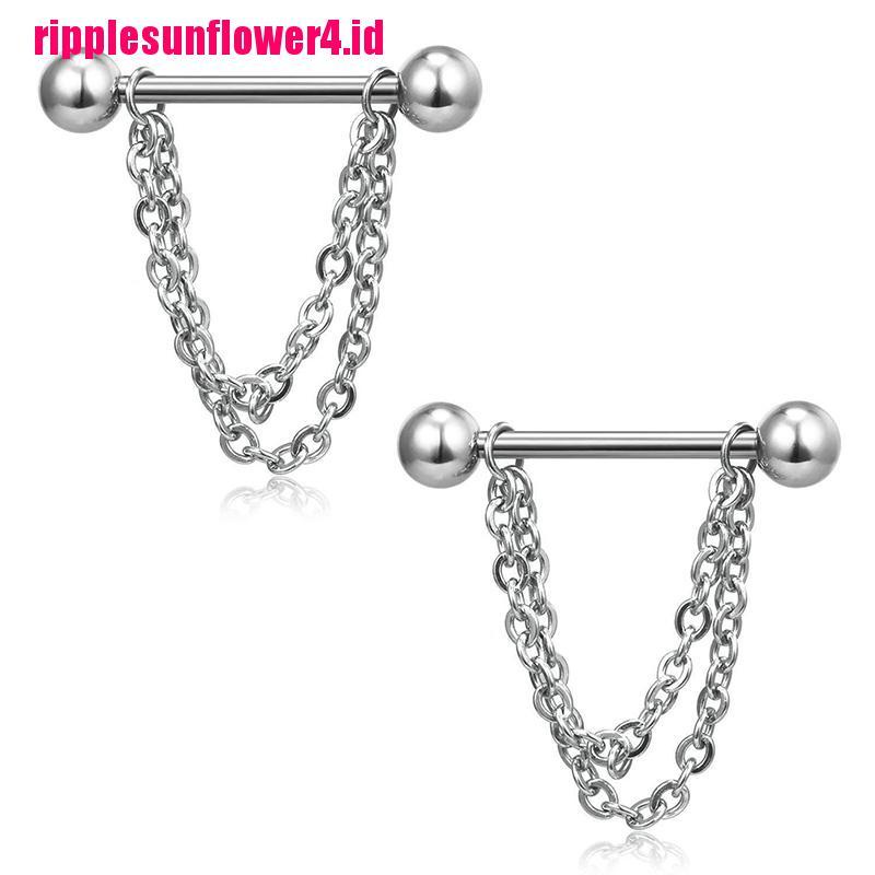 16pcs / set Anting Tindik Puting Bahan Stainless Steel Dengan Kristal