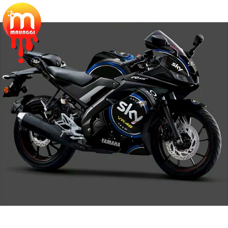 Sticker r15 v3 Decal r15 v3 hitam motif sky Decal r15 full body Striping motor r15 v3 variasi sudah 