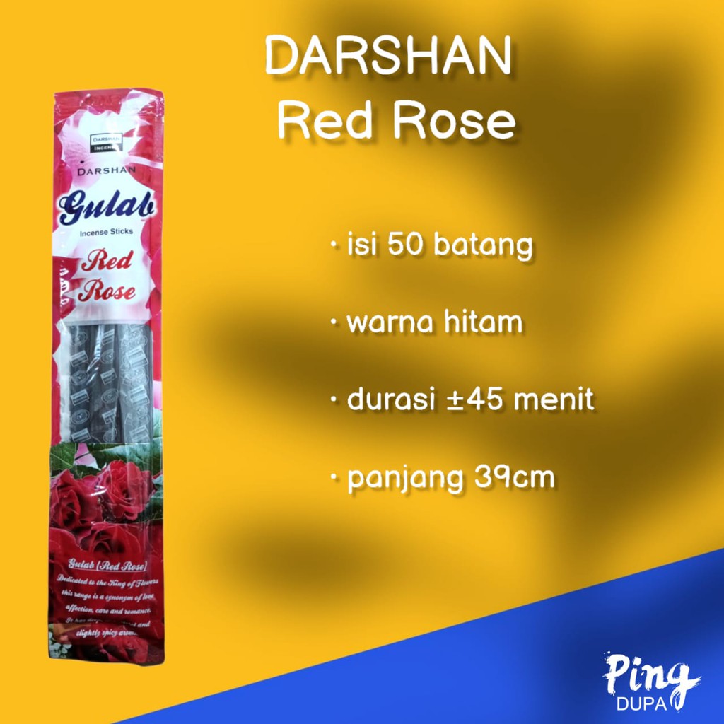 Dupa Hio Mawar Red Rose Pounch isi 50 batang By Darshan Life India