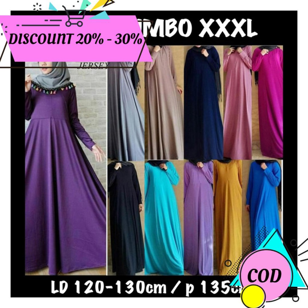 (BAYAR DITEMPAT) YUPEN - GAMIS JERSEY 5L SUPER JUMBO LD120 LD130 BUSUI FRIENDLY POLOS WARNA MURAH