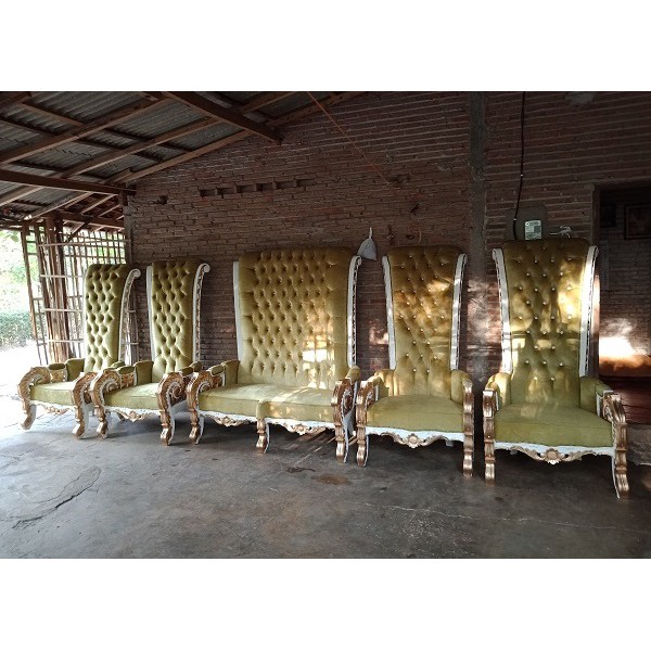 Kursi Pengantin Mewah Manten Pelaminan Wedding Decor Jati Mebel Jepara kursi pengantin modern