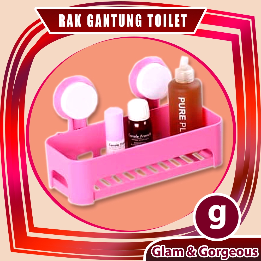 Rak Plastik Toilet Kamar Mandi Tempel Dinding Persegi Rak Plastik Toilet Kamar Mandi Tempel Dinding Persegi