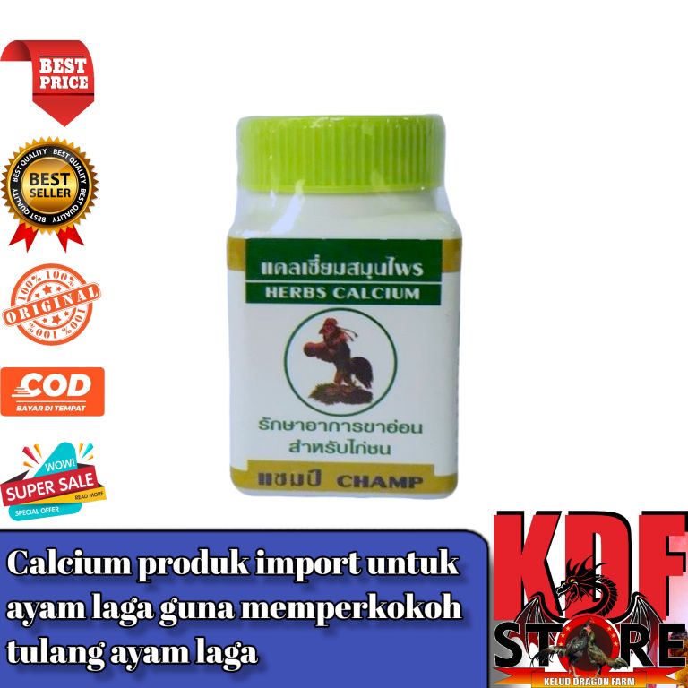 Herbs Calcium Herb Calcium Kalsium untuk ayam laga - 50 Kapsul