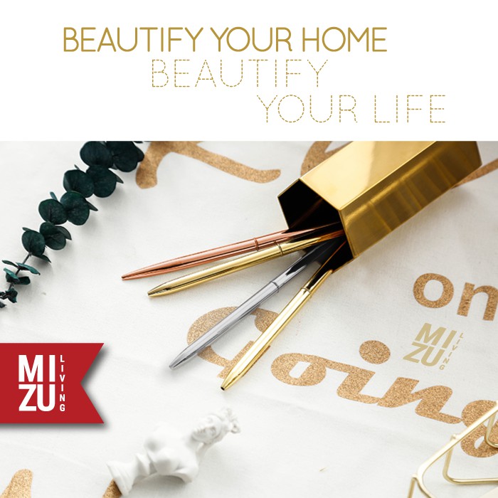 SUBLIMELY GOLDEN SLIM GOLD PEN Twist Refillable Black Ink Tinta Hitam Ballpoint Pena Emas Kurus-3