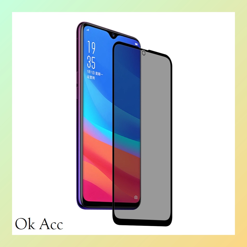 BARU Anti SPY FULL layar Tempered Glass for Oppo Realme 2 Pro U1 U2 3 3i 5 5s 5i 6 6i 6s 7 7i 8 8i 9 9i 5G 10 GT 5G Master X XT C1 C10 C11 C12 C15 C17 C2 C20 C20A C21 C21y C25 C25s C25y C3 C30 C31 C33 C35 Pro