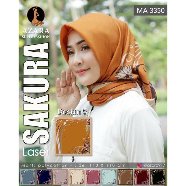 Jilbab Sakura By Azara Kerudung Hijab Segi Empat 4 Sudut Beda Motif Shopee Indonesia
