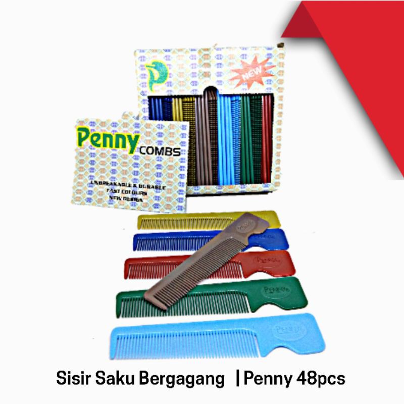 Sisir Saku Original Penny Warna Bergagang Grosir perbok 48pcs