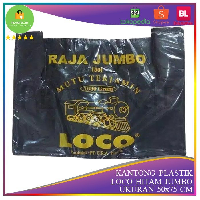 

Ginger- KANTONG PLASTIK KRESEK LOCO HITAM UK. 50 x 75 JUMBO TEBAL HD 1KG